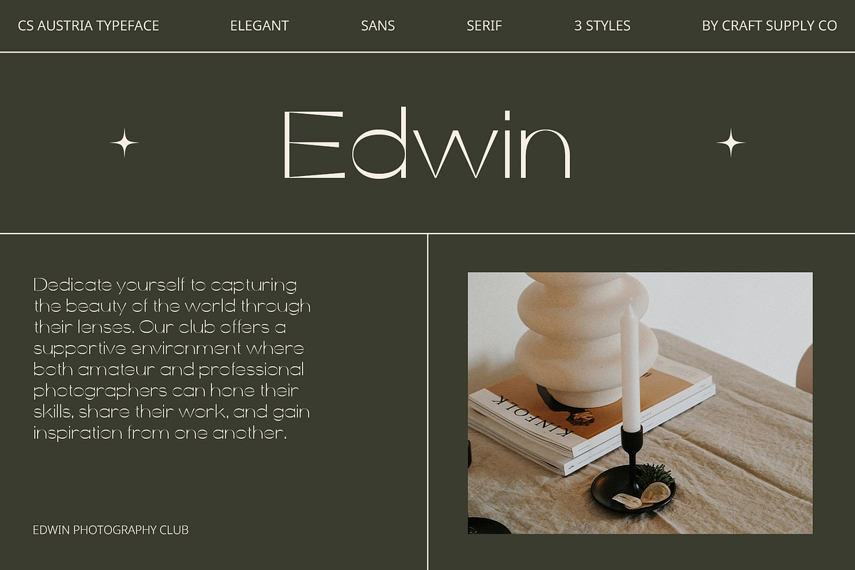 CS Austria – Elegant Font, a Sans Serif Font by Craft Supply Co. (Photo 2 of 8)