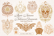 Mystic Autumn Halloween Ornaments, an Object Graphic by Christine Krahl (Thumbnail 1 of 8)