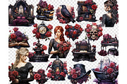 Gothic Clipart | Victorian Girl, a Person Illustration by GlamArtZhanna (Thumbnail 4 of 5)