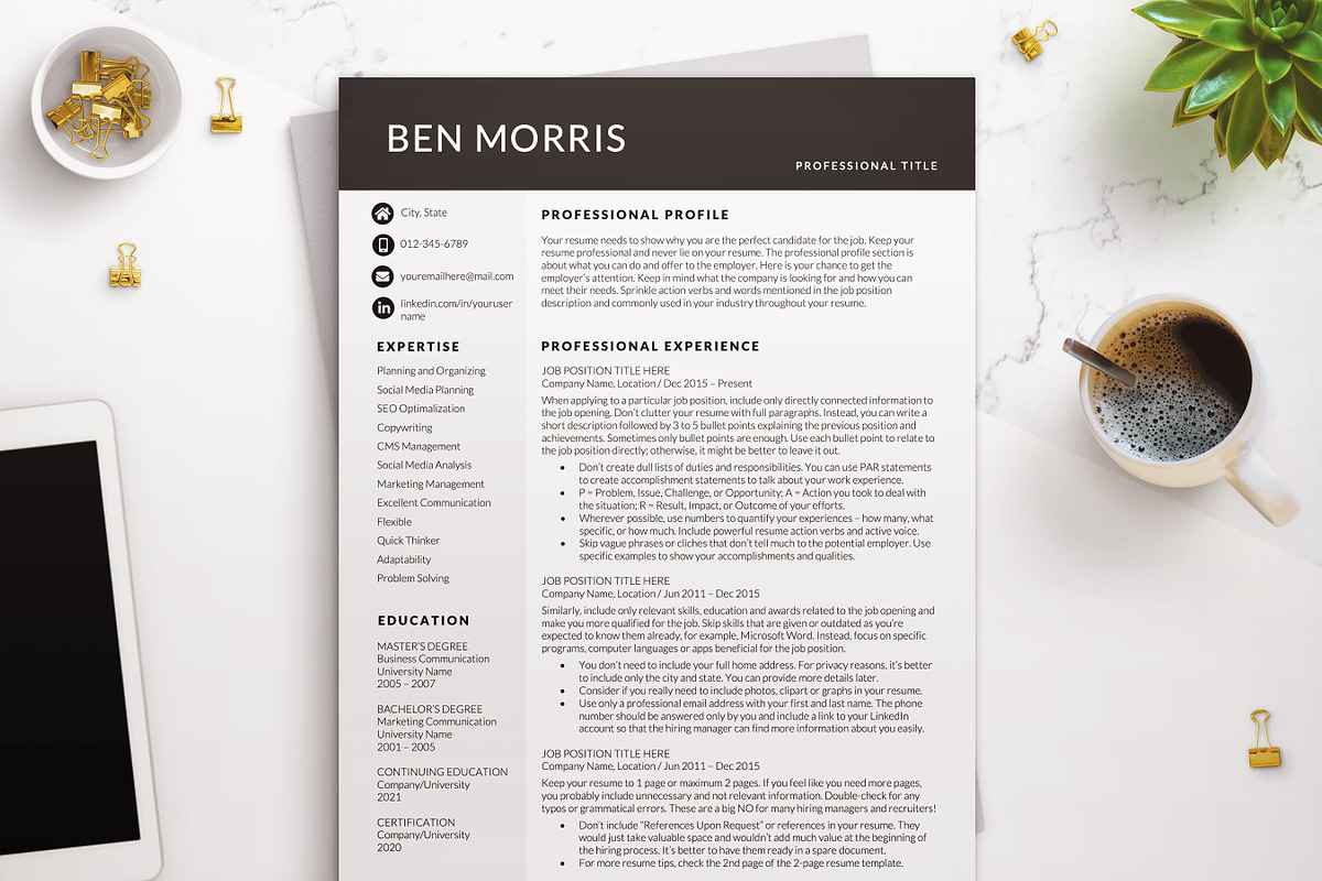 Business Modern Resume / CV Template, a Resume Template by BestResumes.Co (Photo 1 of 9)