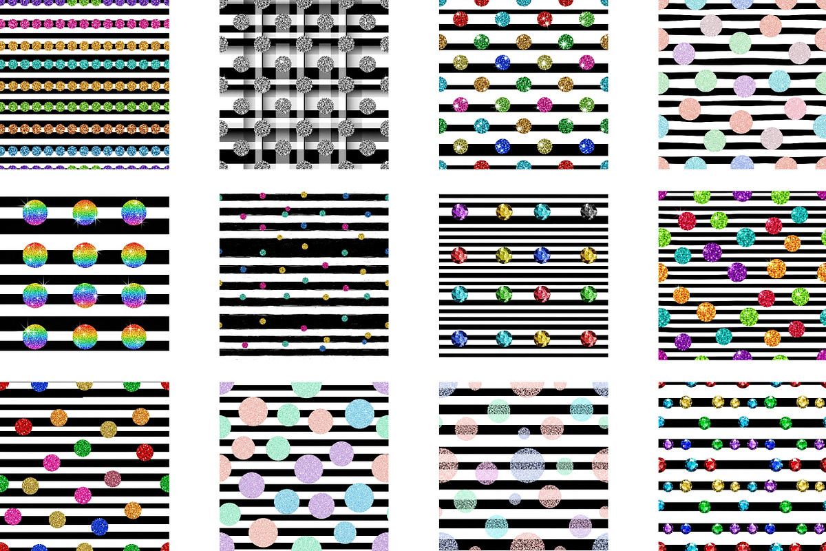 Black Dots on Stripes Seamless, a Pattern Graphic by Wow Magic (Photo 1 of 3)