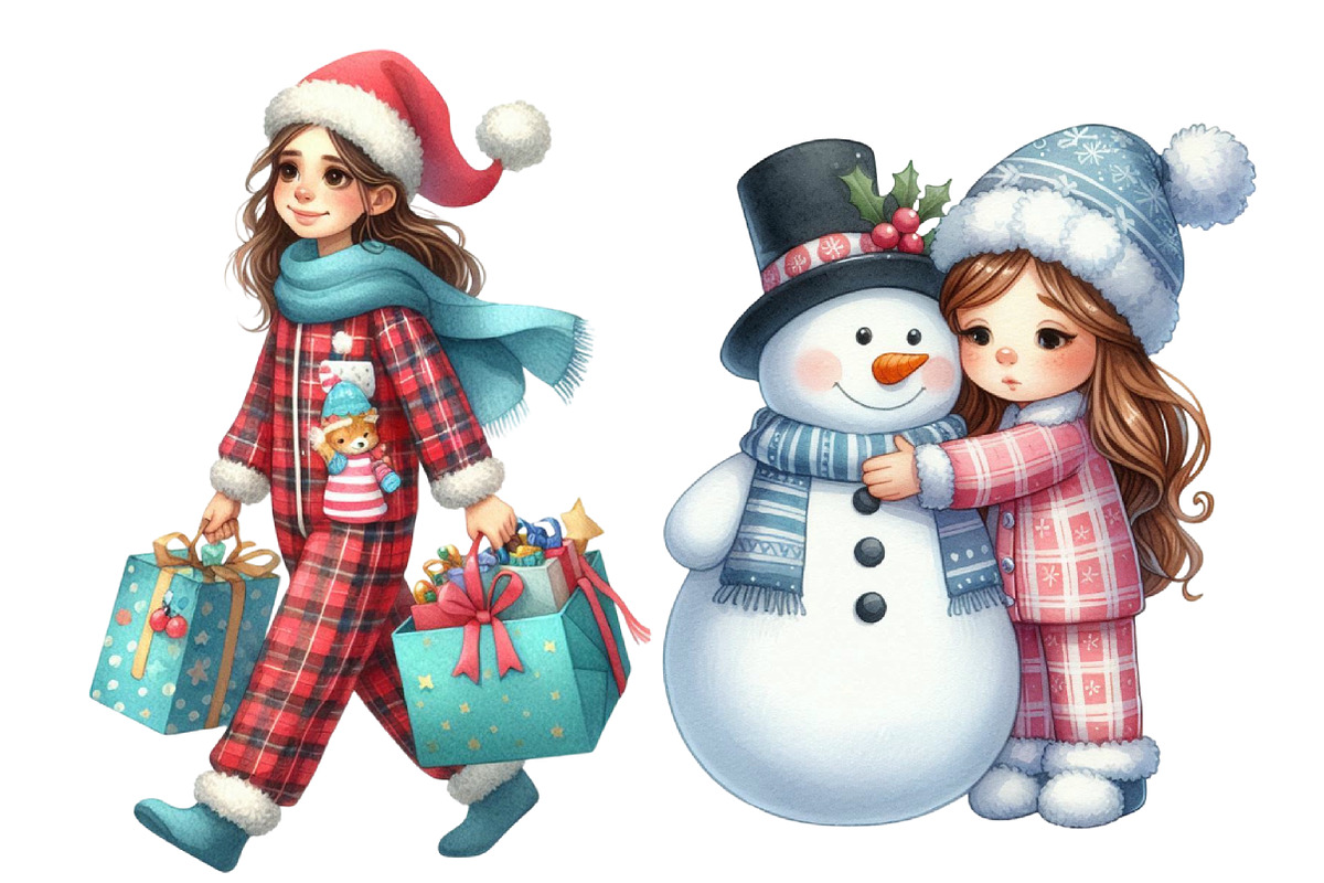 Quirky Christmas Girl Clipart, an Illustration by Designworld (Photo 5 of 6)