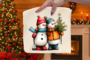 Winter Snowman Clipart PNG, an Illustration by Dream Creation (Thumbnail 6 of 7)