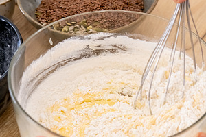 Bakery process mixing dough chef healthy treat, a Person Photo by Photo Drive Studio