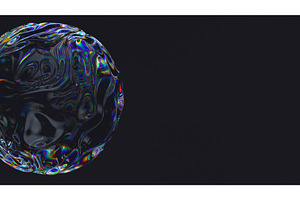 3D iridescent bubble on dark, an Abstract Photo by Liudmyla Matviiets