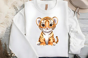Watercolor Tiger Clipart Bundle, an Illustration by DreamCafeArt (Thumbnail 4 of 7)