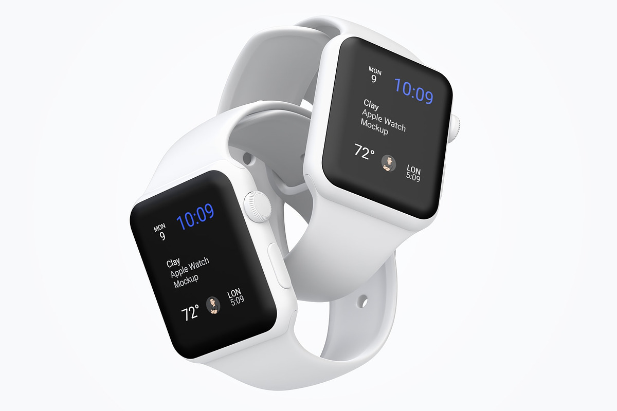 Clay Apple Watch Mockups Pack 01, a Wearable Device Mockup by Mockups by Carlos Viloria (Photo 3 of 25)