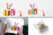 Bunny Clipart Gift, a Graphic by Artnoy (Thumbnail 3 of 5)