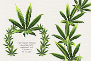 Cannabis Leaf Wreath & Pattern, an Object Graphic by JoZOO (Thumbnail 2 of 4)