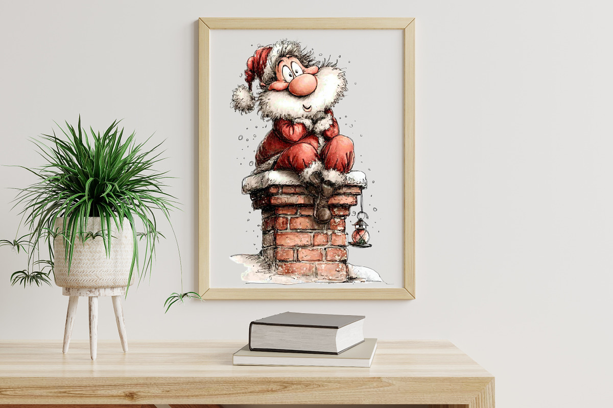 Funny Santa Chimney ClipArt's PNG, an Illustration by Libby Wishes (Photo 6 of 7)