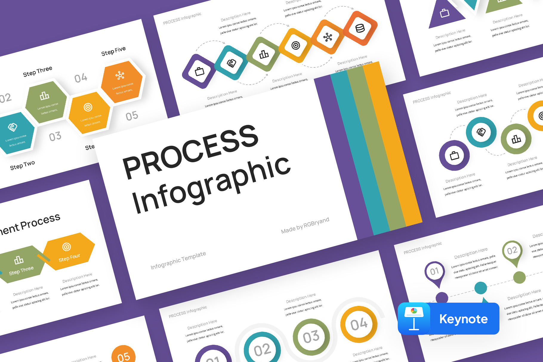 PROCESS Infographic Keynote, a Presentation Template by rgbryand