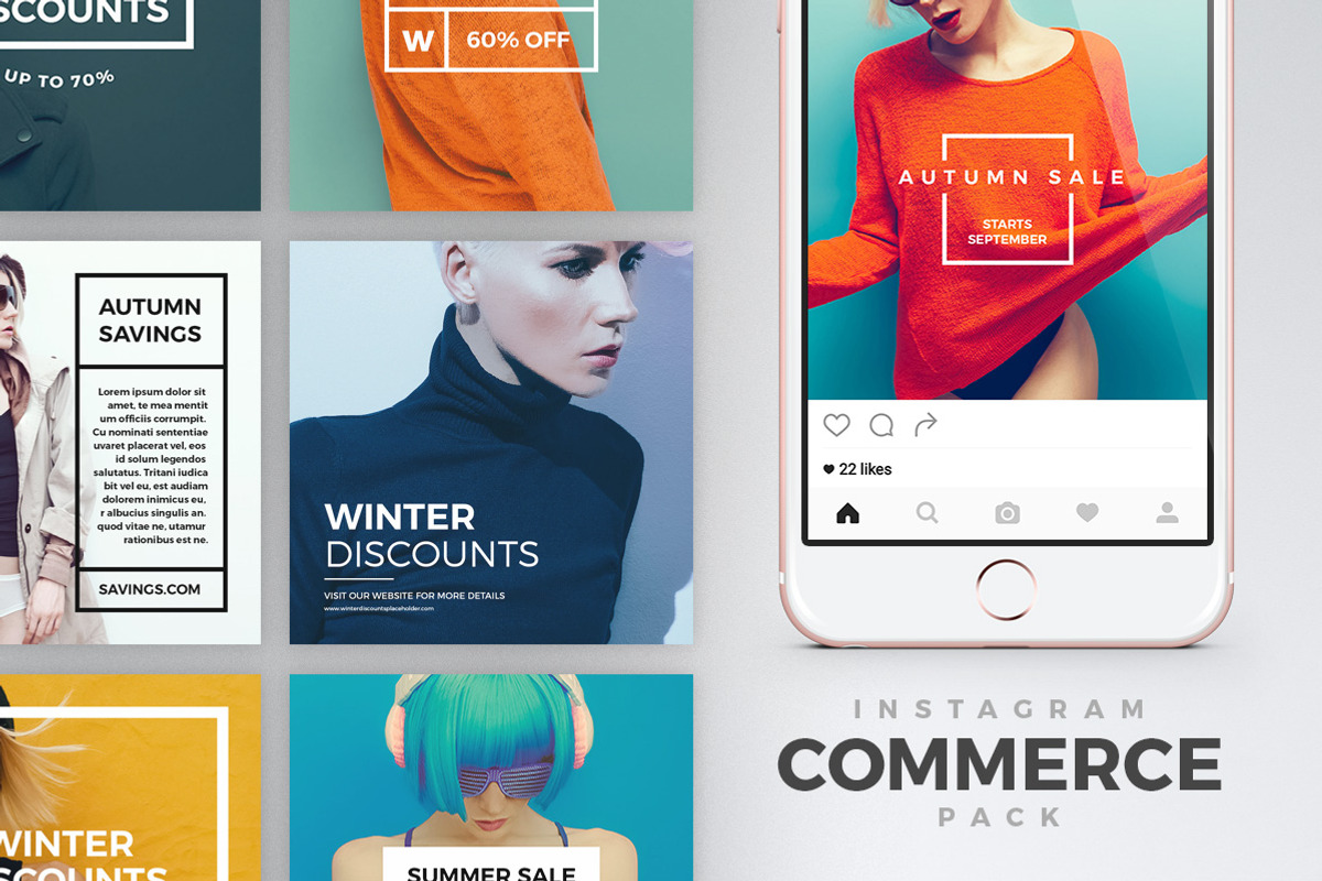 Instagram Commerce Pack, a Social Media Template by Tugcu Design Co. (Photo 1 of 5)