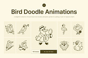 Animated Bird Doodle Art Set, an Outline Icon by Vectors Market (Thumbnail 1 of 5)