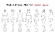 Maternity Fashion Croquis Templates, a Person Illustration by Shorena Fashion Draws (Thumbnail 2 of 12)