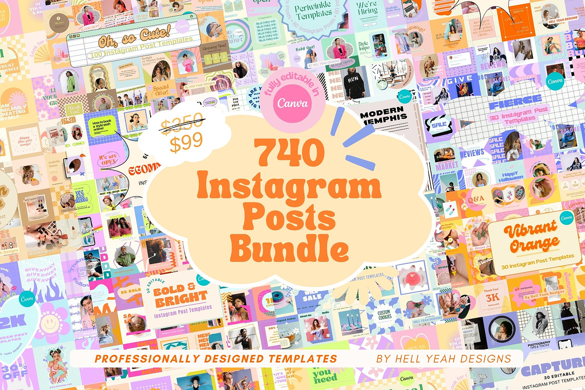 Ultimate 750 Instagram Pos, a Social Media Template by Hell Yeah Designs (Photo 1 of 10)