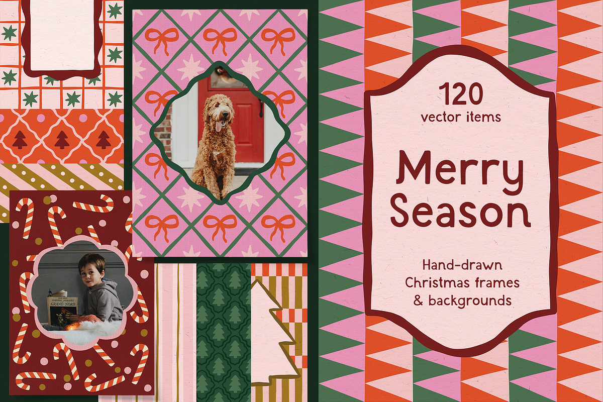 Merry Season - Frames & Backgrounds, an Object Graphic by ArtFM (Photo 1 of 12)