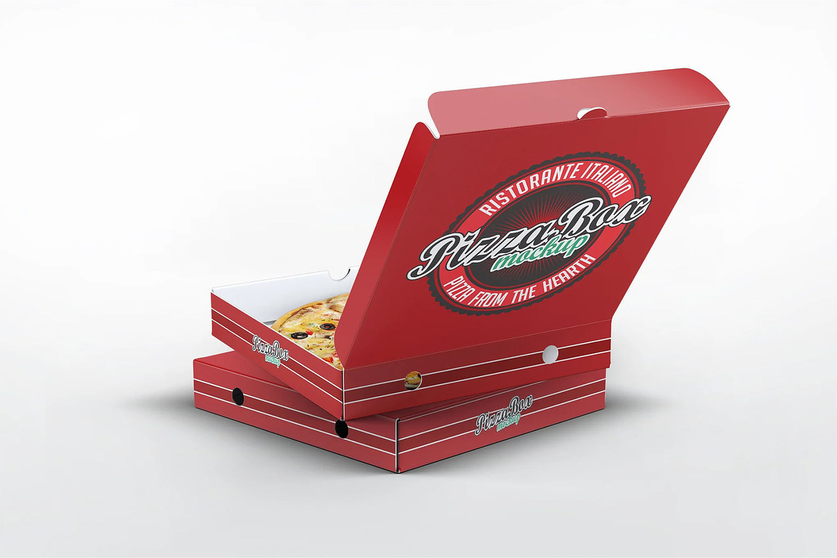 Pizza Box Mock-Up, a Packaging Mockup by DesignRushMarket (Photo 6 of 6)