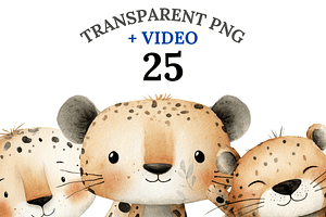 25 Leopard Clipart, an Animal Illustration by Pati Charm Studio