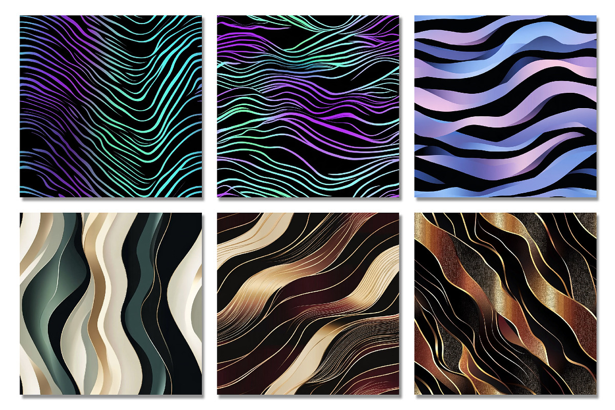 Abstract Wavy Lines Digital Paper, a Texture Graphic by Dream Creation (Photo 5 of 7)