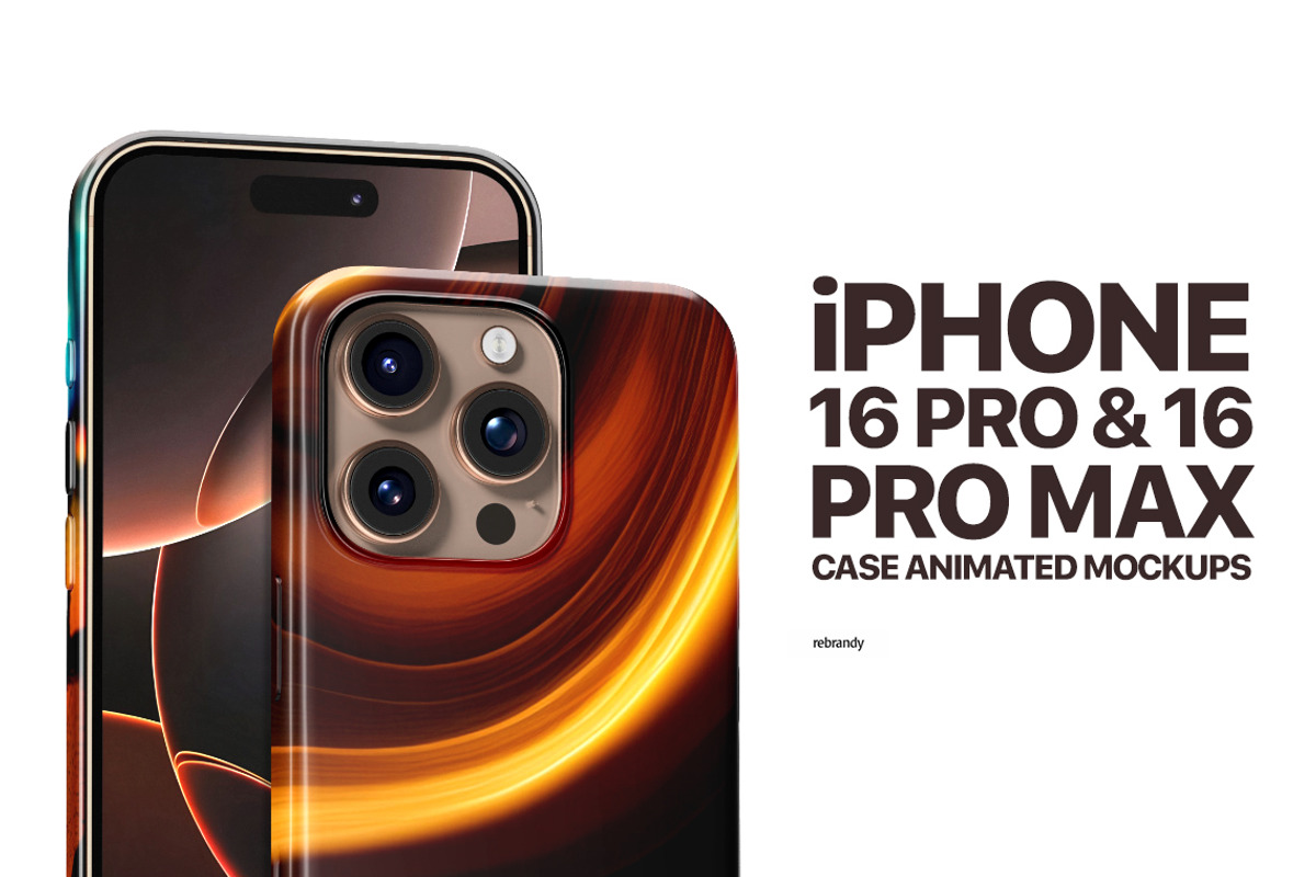 iPhone 16 Pro Case Animated Mockups, an iPhone Mockup by rebrandy (Photo 1 of 17)