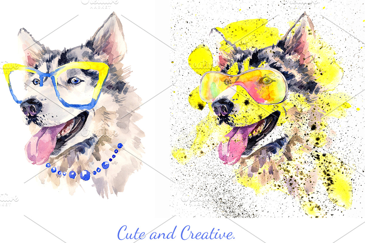 Cute Watercolor Dog, an Animal Illustration by KannaaDesign (Photo 3 of 4)