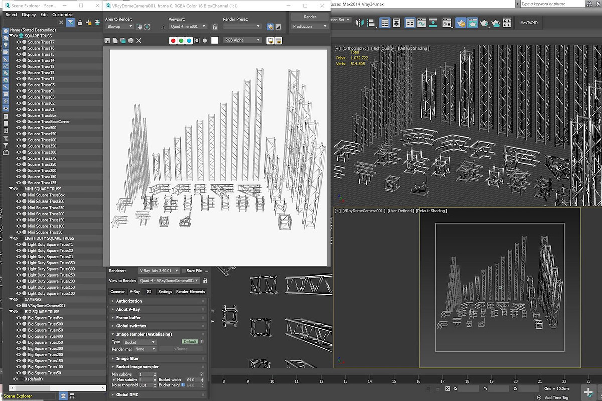 Trusses Collection - 129 PCS Modular, a Furniture 3D Model by akerStudio (Photo 16 of 88)