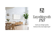 White Samsung Frame Tv Mockup PSD, a Mockup by First Impression Mockups (Thumbnail 3 of 4)