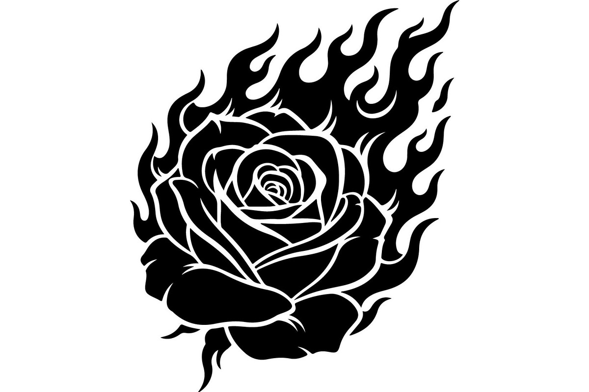 Flaming Rose Floral Ornament Vector, a Decorative Illustration by Designer_Momina (Photo 12 of 21)