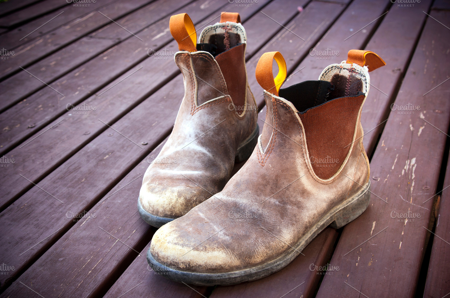 Old Worn Work Boots, an Industrial Photo by THP Creative