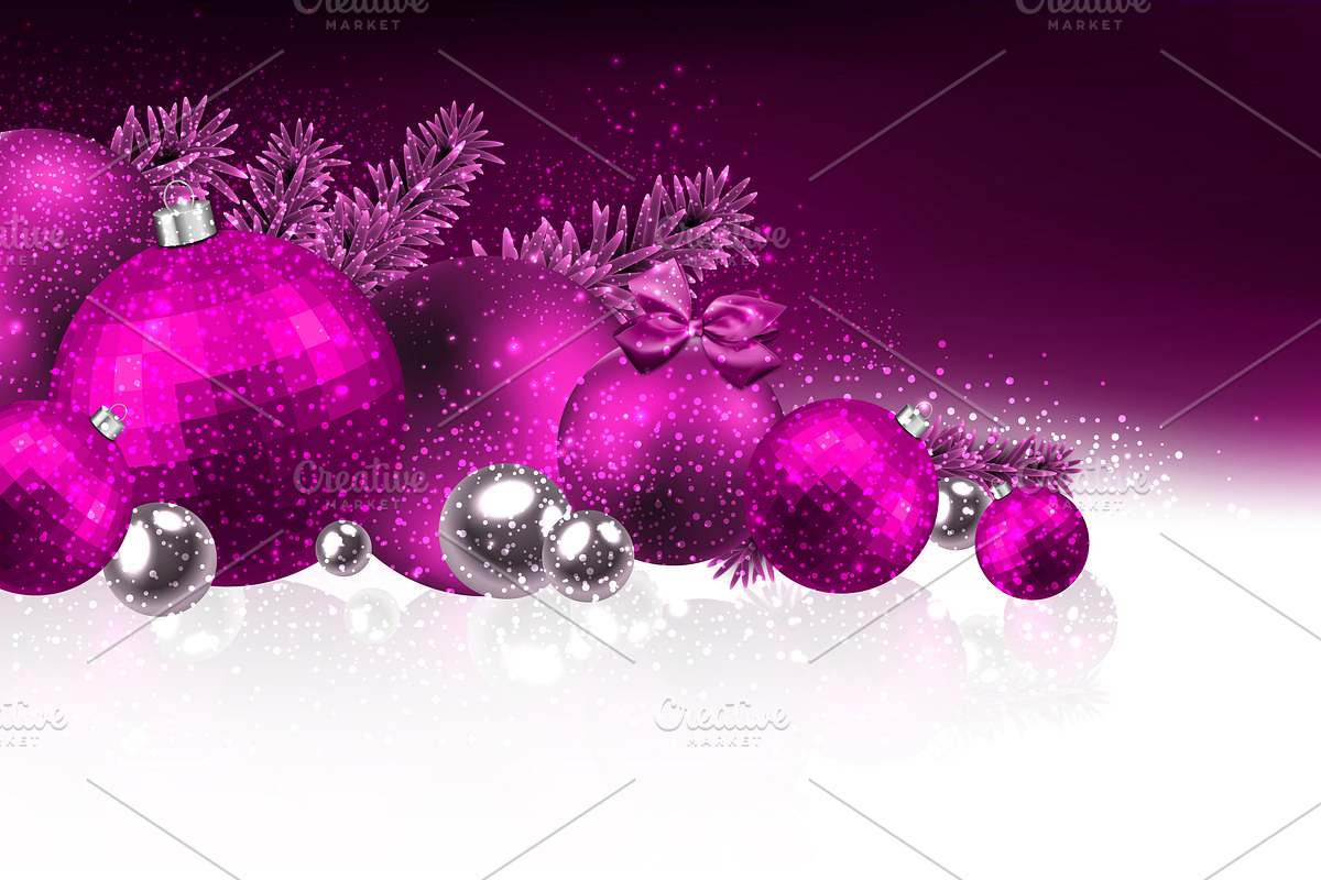 Big violet Christmas & New Year set, a Decorative Illustration by Vjom (Photo 5 of 20)