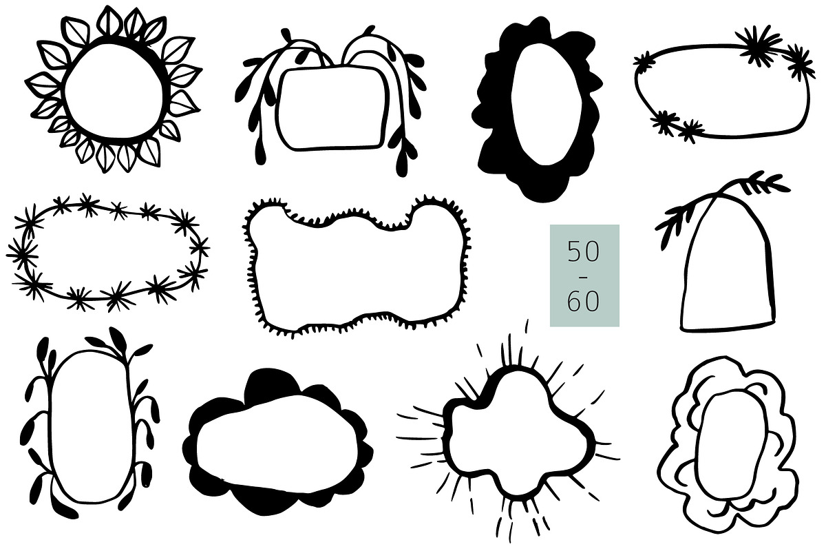 INKED FRAMES freehand doodle vector, an Object Graphic by Lena Nikolaeva (Photo 9 of 12)