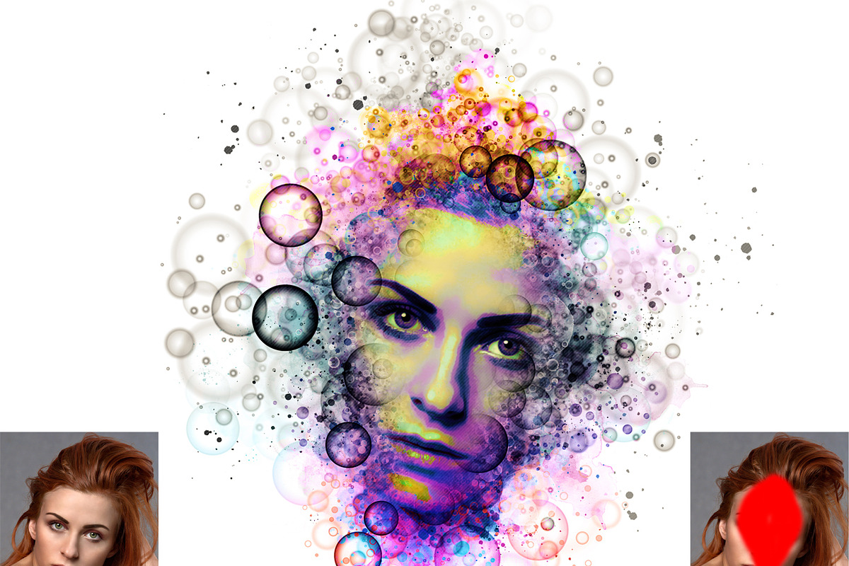 Bubble Watercolor Photoshop Action, a Brushes & More by Studio Retouch (Photo 9 of 14)