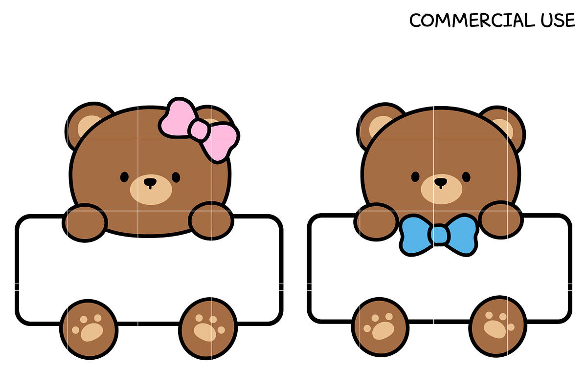 Cute Bear Car SVG | Kawaii Teddy Bea, an Illustration by TheHitShop (Photo 7 of 7)