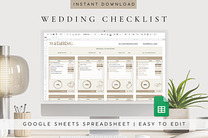 Wedding Checklist Google Sheets, a Templates & Theme by BRANDcontent