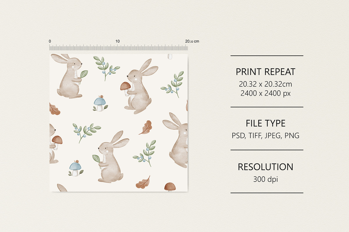 Pattern Little bunny, a Pattern Graphic by Olena Kuznietsova (Photo 1 of 3)