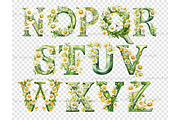 Daisies Alphabet Clipart, a Seasonal Illustration by GlamArtZhanna (Thumbnail 5 of 5)