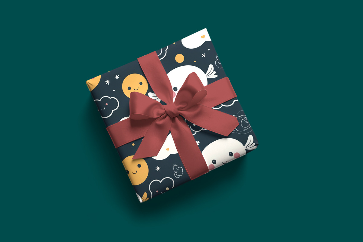 Gift Box and Wrapping Paper Mockup, an Advertising Mockup by Rami's Mockups (Photo 3 of 9)
