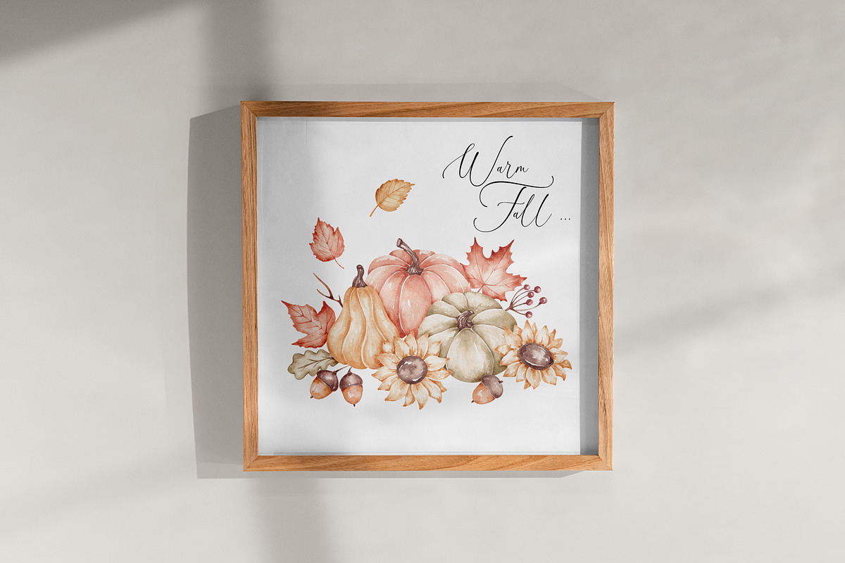 Watercolor Clipart Autumn Nature, a Seasonal Illustration by SirenaArt (Photo 6 of 6)