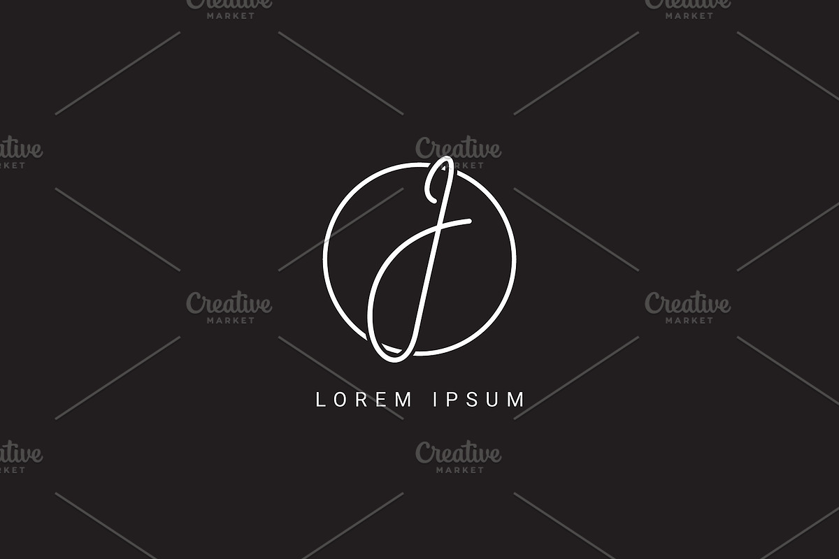 J letter hand written logo monogram, a Branding & Logo Template by Walldecorated
