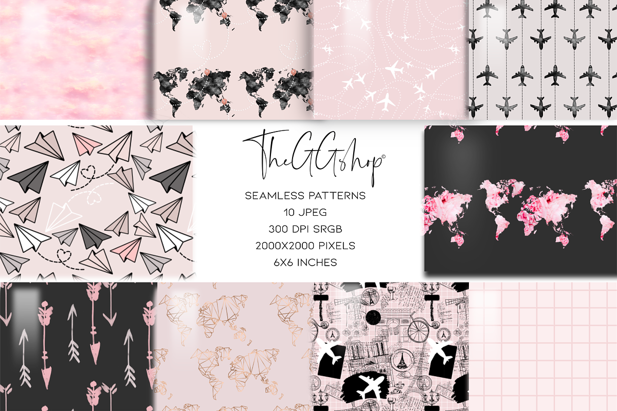 Wanderlust Seamless Patterns, a Pattern Graphic by The GG Shop (Photo 1 of 7)