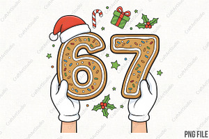 Christmas 67 Six Seven Cookies Santa, an Illustration by CraftArtStudio