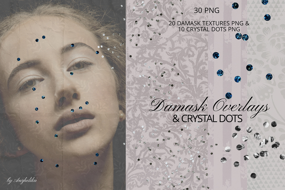 Damask Overlays & Crystal Dots, a Texture Graphic by Anzhelika (Photo 1 of 8)