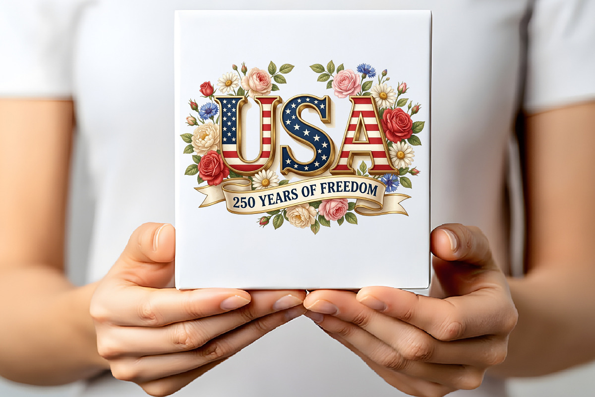 USA 250 Years of Freedom Floral PNG, an Illustration by CraftArtStudio (Photo 2 of 4)