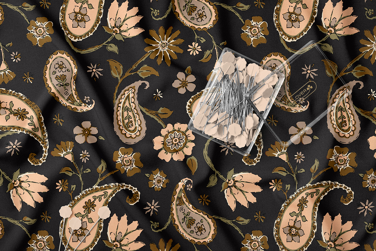 Ethnic Paisley Floral Pattern, a Pattern Graphic by StudioGlouna (Photo 9 of 9)