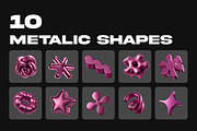 3D Abstract Metalic Shapes Icons, an Object Graphic by THE PIGGEST (Thumbnail 2 of 5)