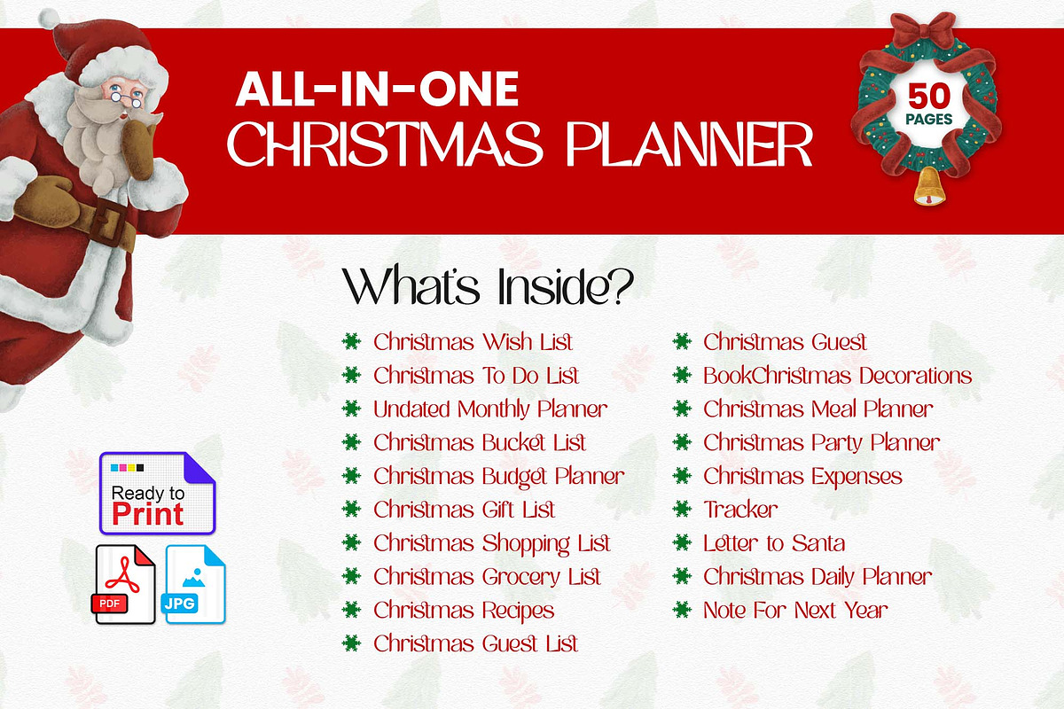 Christmas Planner Design Printable, a Stationery Template by Graphic Template (Photo 3 of 3)