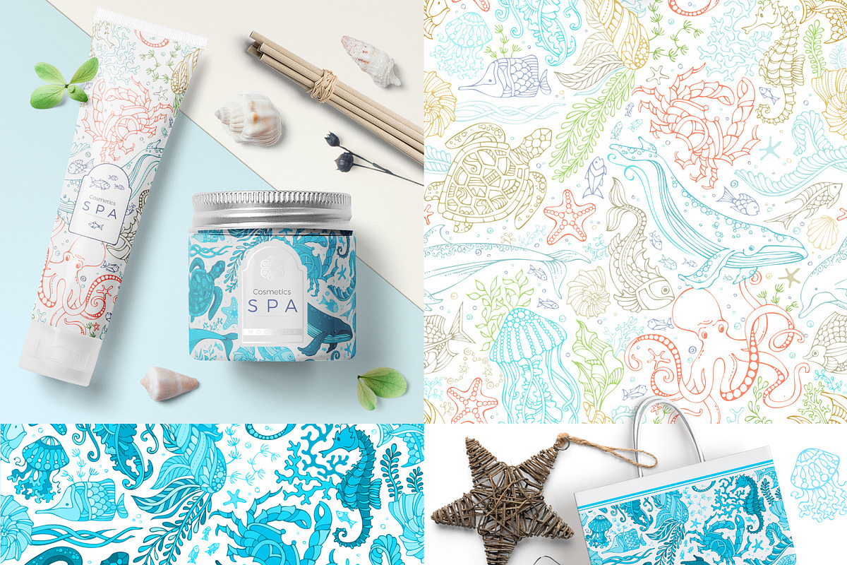 Ocean Seamless Patterns Pack, a Pattern Graphic by MaljukArt (Photo 8 of 12)