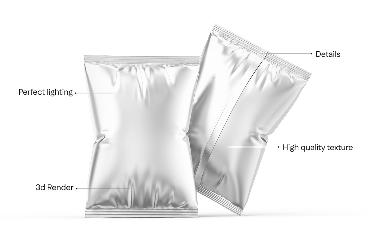 High Quality Snack Bag Mockup, a Packaging Mockup by Ram Studio LLC (Photo 5 of 12)