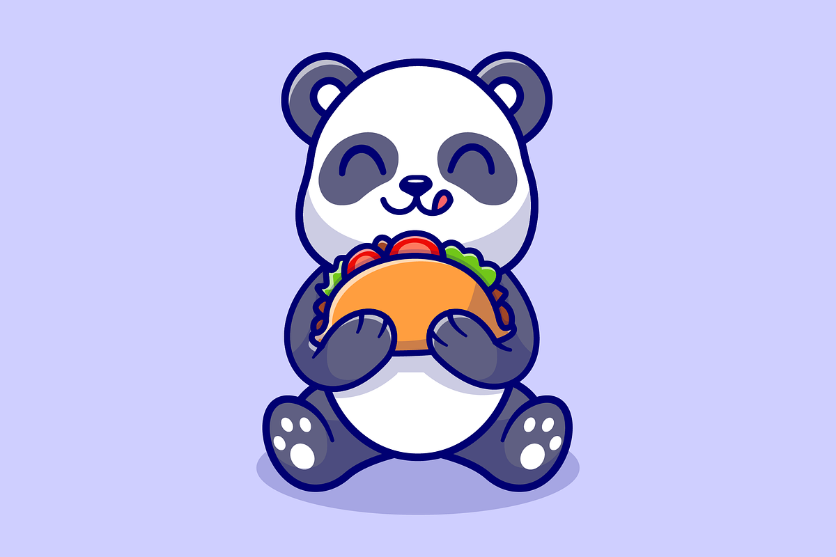 Cute Panda Eating Taco Cartoon, an Animal Illustration by Catalyst Labs (Photo 3 of 3)
