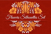 Flowers Silhouettes Set, an Illustration by Lianella's Shop (Thumbnail 1 of 5)